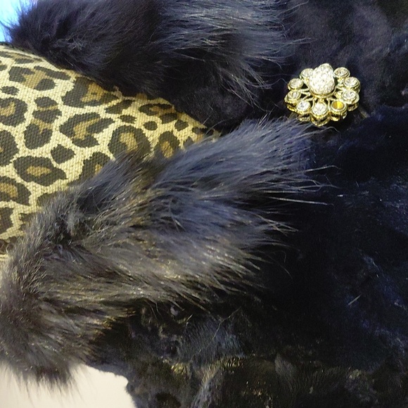 Oscar de la Renta Navy Mink and Fox Collar Cape - Picture 5 of 13